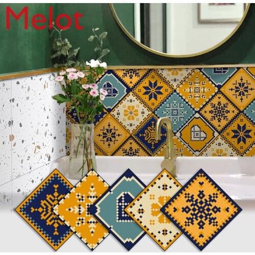 Self-adhesive kitchen anti-oil toilet waterproof wall sticker mosaic waist wallpaper balcony decorative tile stickers
