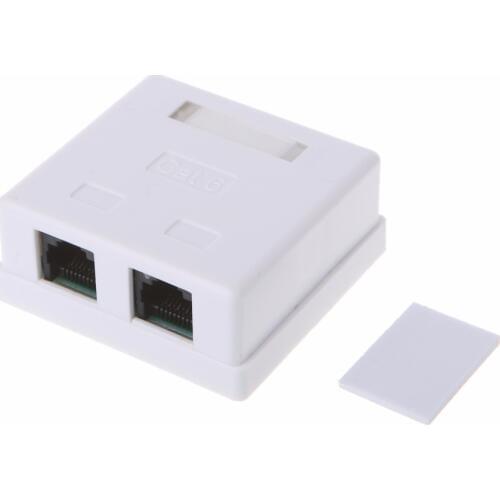 RJ45 Junction Box CAT6 Cat6e 8P8C Network Connector 2-port female-female Desktop Extension Cable Box C26