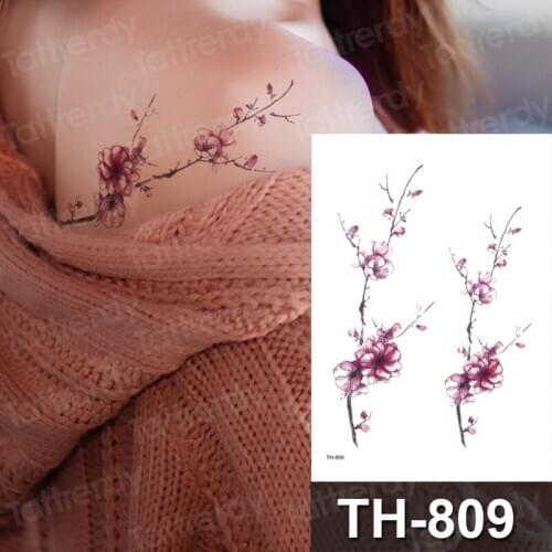 Tattoo sleeve girls waterproof temporary fashion tattoos flowers rose peony sexy tattoo for women body sticker back breast tatoo