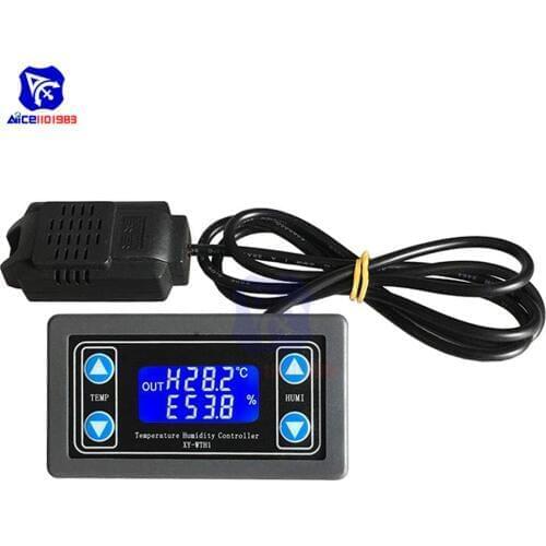 Diymore LCD Display Thermometer Hygrometer DC 6 -30V 10A Temperature Humidity Controller with Thermostat SHT20 Sensor Probe