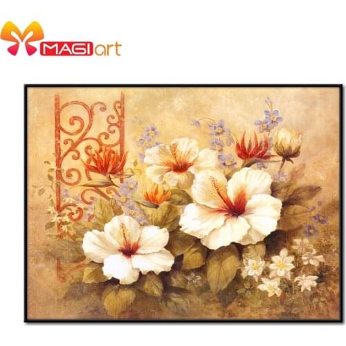 Cross stitch kits Embroidery needlework sets 11CT water soluble canvas patterns 14CT Flower painting Morning glory-NCMF030