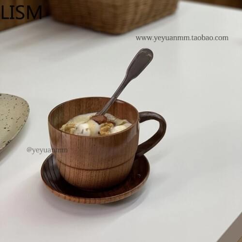 Japanese Retro Coffee Cup Wooden Mug Solid Wood Water Cup Restaurant Milk Cup Tea Cup Beer Mug Mug Wooden Coffee Mugs Creative