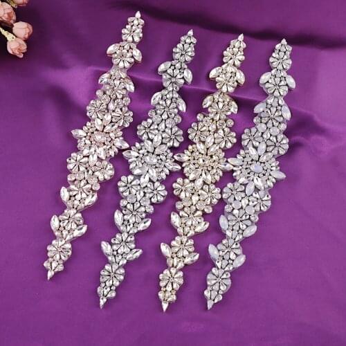 YouLaPan S325 Handmade Luxury Crystal Bridal sash Applique Sparkling Wedding Belt Fashion Girdle Beading Gold Diammante Belt