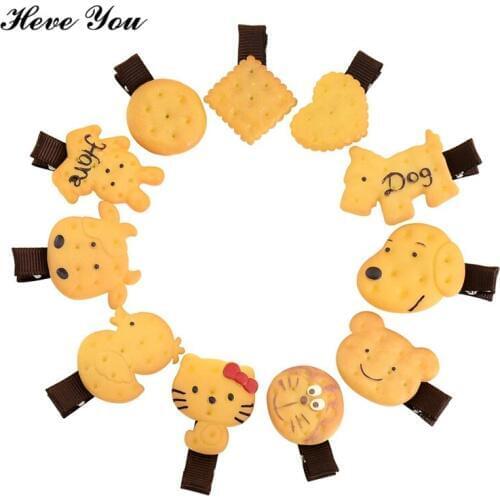 Heve You Hair Clips Pet Acessories 11PCS/Lot Handmade Korean Style Dog Bows Cat Grooming Bows Cute Heart Cookies Pet Dog Hairpin