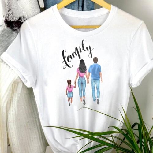 Women Clothes Love Daughter Family Mama Mom Mother 90s Cartoon Summer Print Fashion Tshirt Kawaii Female Tee Top Graphic T-shirt