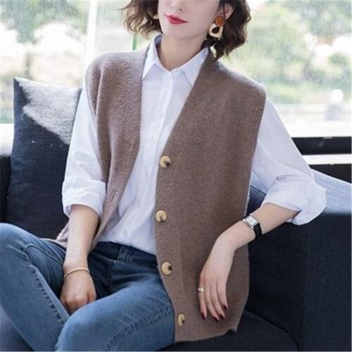 Korean Style Knitted Sleeveless Cardigans Female Single-Breasted Loose Waistcoat Plus Size 5XL Casual Solid Sweaters Vest Women