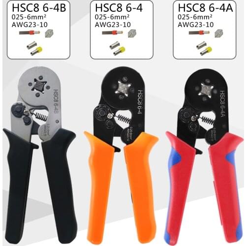 1PCS 0.25-6mm2 23-10AWG Terminal Crimping Tool Bootlace Ferrule Crimper Plier Cable Cord Wire End Sleeves HSC8 6-4 A B
