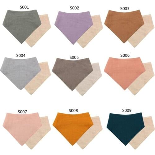 1 Pc Baby Infant Cotton Bib Newborn Double Sided Solid Color Triangle Scarf Feeding Saliva Towel Bandana Burp Cloth Boy Girl