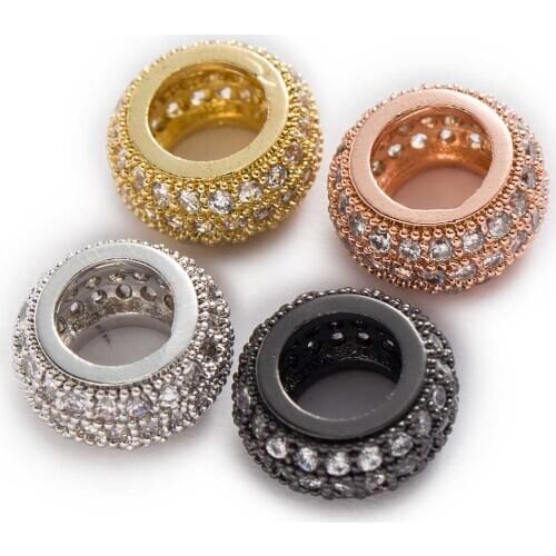 1 Piece Micro Inlays Zircon Round Shaped Copper Beads For Jewelry Making Women Children DIY Bracelet Necklace Findings 8-10mm