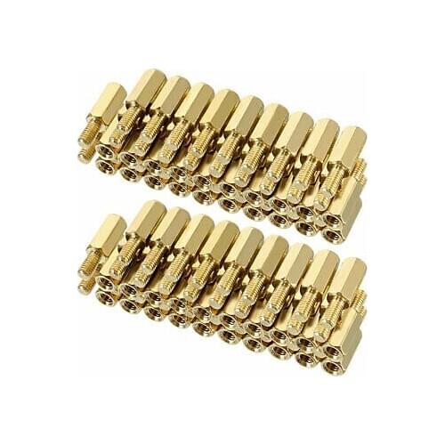 100pcs M3 9+6mm Female Male Thread Brass Hex Standoff Spacer Screws PCB Pillar