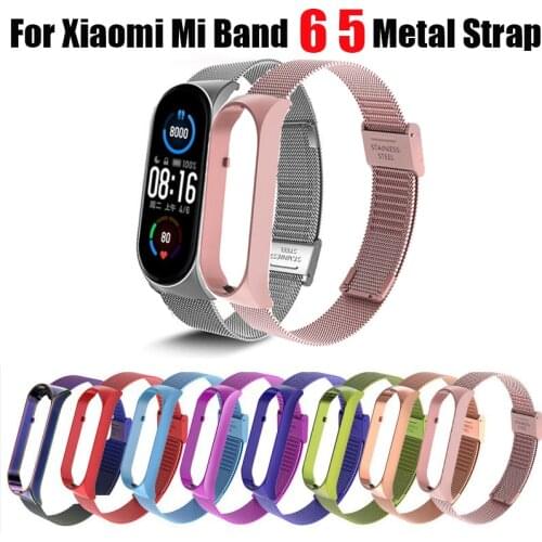 13 Colors For Xiaomi Mi Band 6 5 Wrist Metal Replacement StrapStrap Smart Watch For For Xiaomi Mi Band 6 5 Stainless Steel Strap