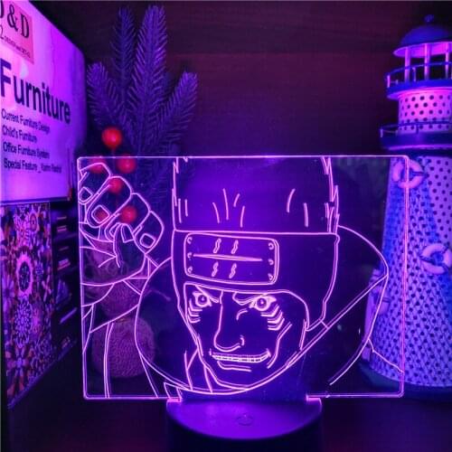 3D Lamp Hoshigaki Kisame Naruto LED Lampara Anime Figure Decoration Lighting Shippuden Lights Manga Neon Kawaii Room Decor Lampe