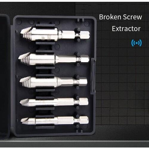 5 pcs Broken Screw Extractor Stud Screw Removal Repair Tool Broken Screw Broken Wire Removal Extractor Double-end Bolt Extractor