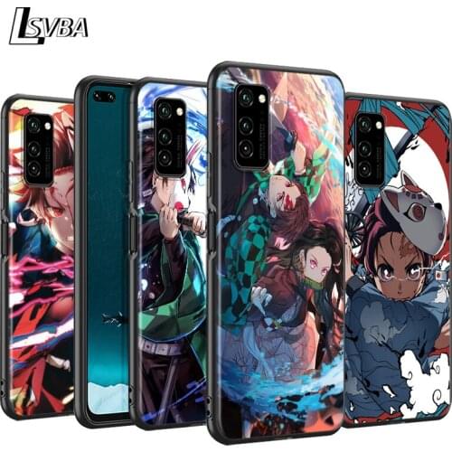 Anime Demon Slayer Kimetsu no Yaiba Black Cover For Huawei P40 P30 P20 P10 P9 P8 Lite E 5G 2017 2019 Pro Plus Phone Case