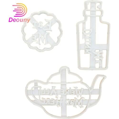 DEOUNY New Birthday Easter Cookie Mold With Good Wishes Biscuit Embossed Cutter Mould Kitchen Accessories Cake Decorating Tools
