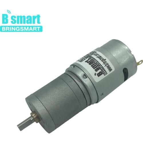 Bringsmart 24 volt DC Motor Micro Metal Gear Motor Gearbox Engine High Torque Reversed D Shaft Low Speed JGA25-385