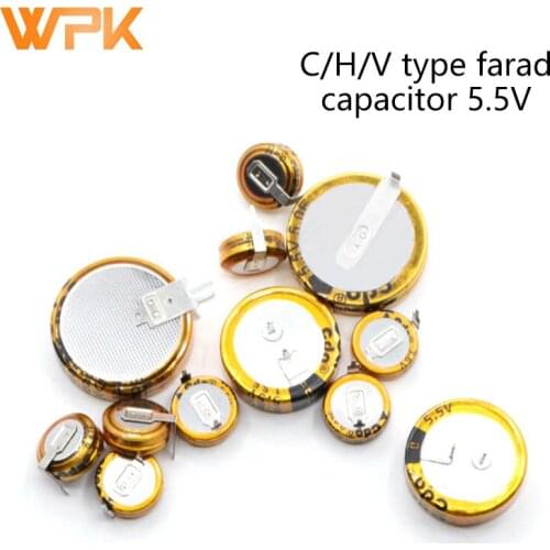 Farad Capacitor 5.5v 0.1/0.22/0.47/1.5/1.0/4.0/5.0/F C/V/H Type Double Layer Capacitor 2Pcs