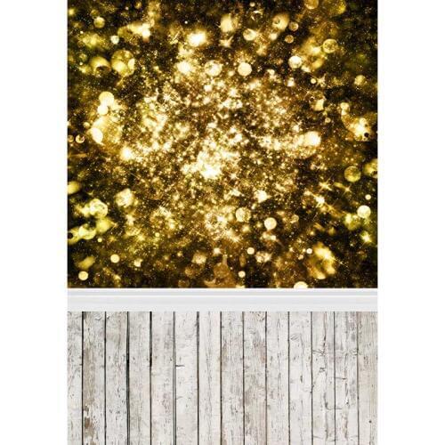 Firework Golden Photography White Wooden Floor Decor Lights Backdrops Baby Shower Photophone Background for Photo Vinyl Cloth 3D