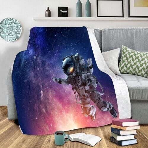 Galaxy Astronaut 3D Printed fleece blanket for Beds Hiking Picnic Thick Quilt Fashionable Bedspread Sherpa Throw Blanket 07