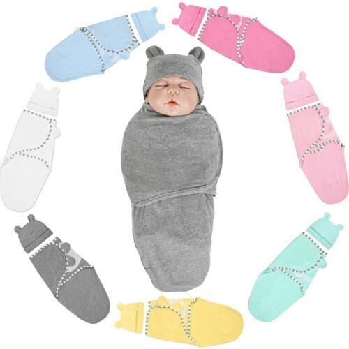 Cotton Polyester Newborn anti-frightening Package Towel Baby Sleeping Blanket Cotton Cartoon Baby Towel + Tire Cap