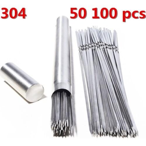 304 Stainless Steel 50 100pcs Barbeque BBQ Needle Stick Barrel Roast Kebab Meat Skewers Outdoor Camping Picnic tools grilling