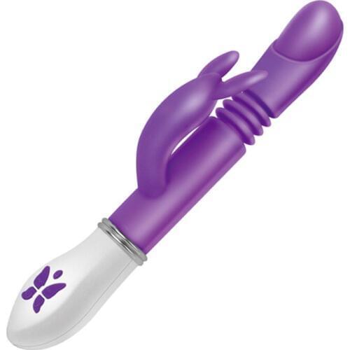 Adult Toys Telescopic Vibrator Sex Toy Women Female Vibrators Rabbit Silicone Automatic Thrusting Penis Charging Double Vibrator