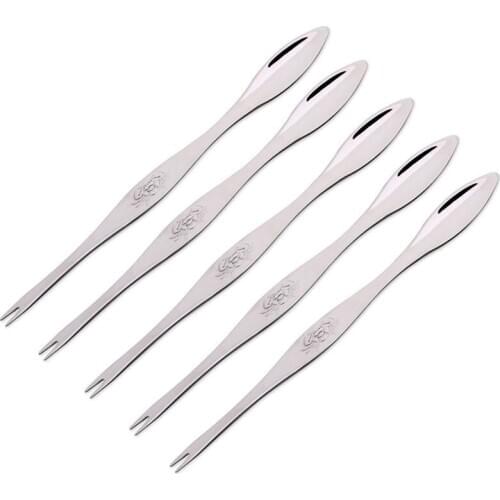 Seafood Tool Crab Crackers Picks Spoons Stainless Steel Crab Peel Shrimp Tool Lobster Clamp Pliers Clip Pick - 5Pcs