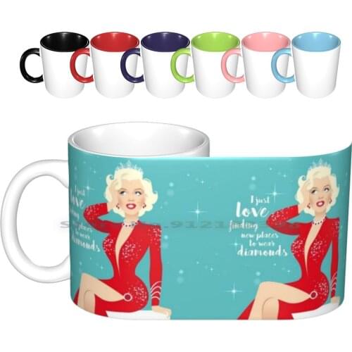 Marilyn Diamonds Ceramic Mugs Coffee Cups Milk Tea Mug Marilyn Monroe Gentlemen Prefer Blondes Hollywood Blonde Icon Bombshell