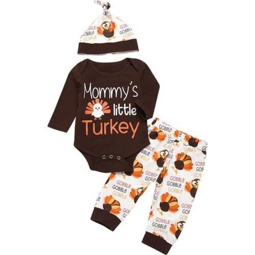 Halloween Baby Boys Clothes Set Ccartoon Flamingo Pattern Letter T-shirt Tops Pants Hat 3Pcs Newborn Infant Clothing Suit