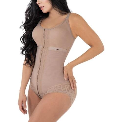 High Compression Shapewear With Hook Shaper Adjustable Bra Slimming Bodysuit Women Lace