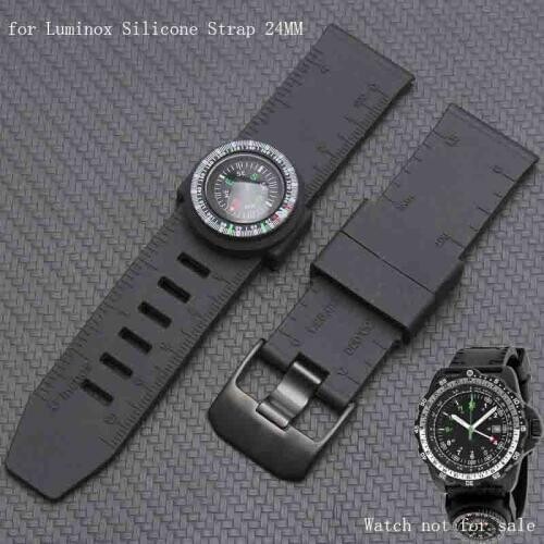 Shengmeirui for Luminox Military Silicone Watch Band 22MM 23MM 24MM black white Mens Sports Bracket