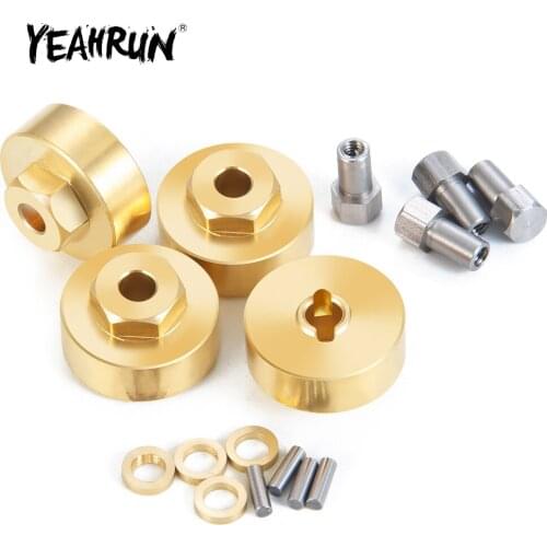 YEAHRUN Brass Wheel Hub Weights Counter Counterweight for Axial SCX24 90081 1/24 RC Crawler Car DIY Replacement Accessories