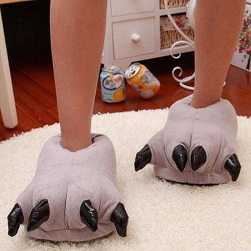 Hot Men Women Children Fashion Winter Cartoon Cute Animal Paw Claw Shoes Indoor Slippers Warm Animals Slippers Winter Shoes