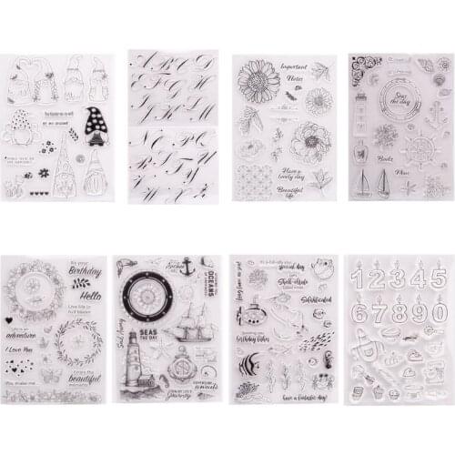 M17D Gnome Flower Number Silicone Clear Seal Stamp DIY Scrapbooking Embossing Photo