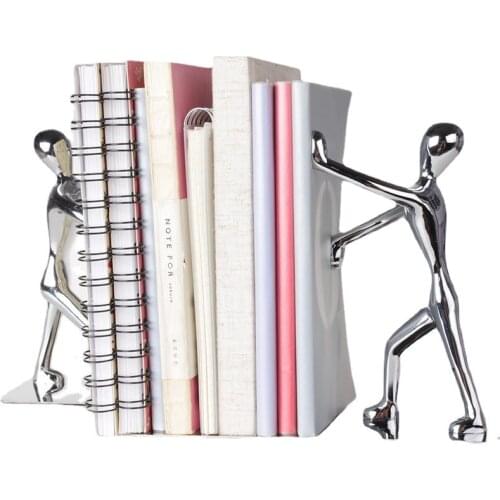 Metal book stand creative people push books stainless steel human bookshelf comic bookshelf family decoration