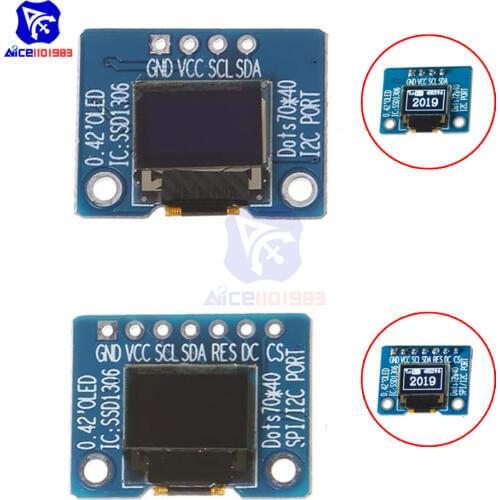 Diymore 0.42inch 72x40 OLED LCD Display Screen Module with IIC SPI Interface SSD1306 LCD for Arduino AVR STM32 Raspberry Pi 3.3V