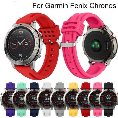 Soft Silicone Watchbands sport wrist band Replacement Wristband Bracelet Strap Watch Band For garmin fenix chronos Sport Watch