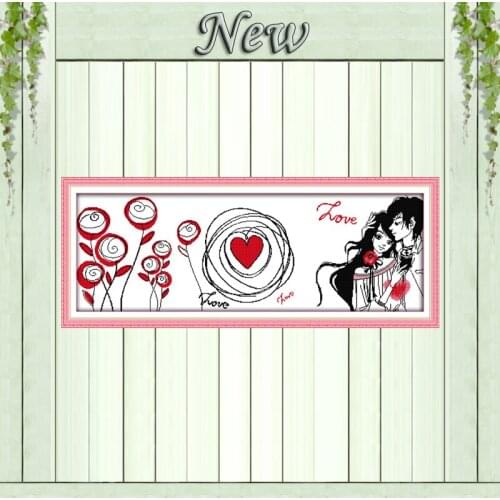 Favorite lovers kiss decor painting counted printed on canvas DMC 14CT 11CT Chinese Cross Stitch Needlework Sets Embroidery kits