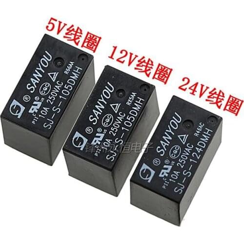 Original New SANYOU SJ-S-105DMH 5VDC SJ-S-112DMH 12VDC SJ-S-124DMH 24VDC 4PIN 10A 5VDC 12VDC 24VDC Power Relay Power Relay