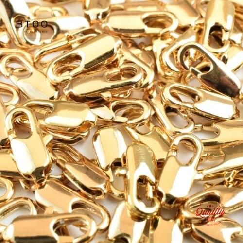 30PC/Set 14K Gold Filled Lobster Clasp Open Ring Attached Bulk Wholesale Supplies for Bracelets Necklace Making Handmade Jewelry