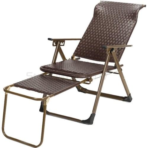 Rattan woven summer cool Chair Recliner folding lunch break rattan chair nap balcony household leisure chair backrest chair