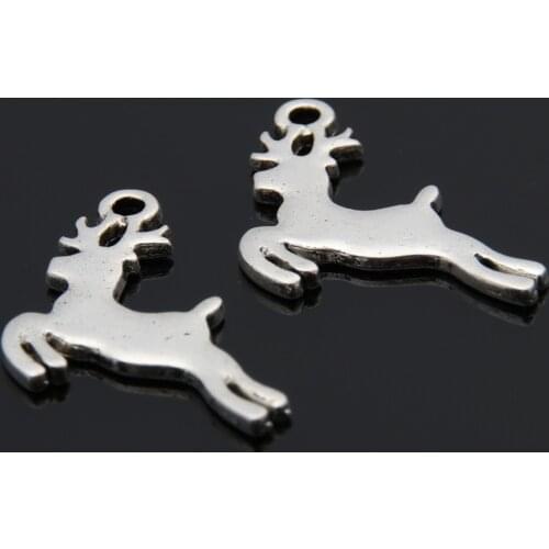 30pcs Silver Color Sika Deer Animal Charms Running Deer Pendant Jewelry Making DIY Handmade Craft Accessories Wholesale A3446