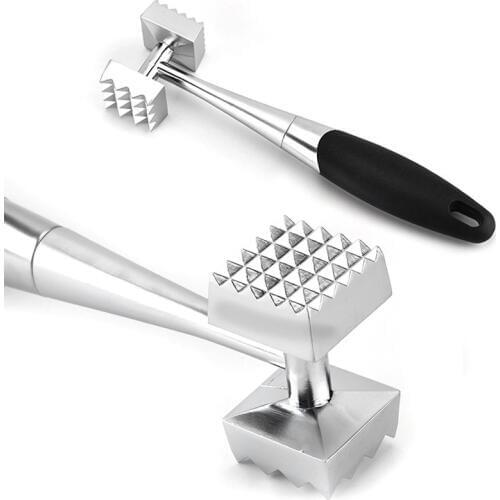 Professional Kitchen Tender Loose Meat Stainless Steel Hammer Steak Tenderizers Meat Hammer Pounders knock-sided for Steak Pork