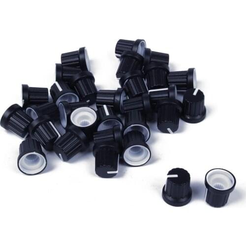 30Pcs Black White Point Guitar Effect Pedal Knobs Amplifier Control Knobs