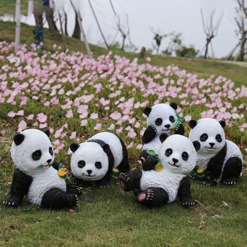 Garden decoration simulation Panda Sculpture lawn Garden Resin Animal Panda Sculpture Handicraft Ornaments Home Decoration Gifts