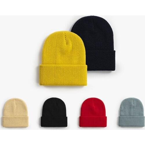 Head Circumference 19cm Wool Fashion Mens and Womens Hat Knitted Autumn and Winter Baotou Simple Atmosphere Warm Hat
