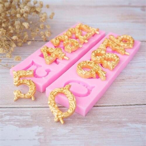 0-9 Digital number Silicone Mold European-style pattern Cake Decorating DIY Sugarcraft Art Lovely Chocolate Candy Tools