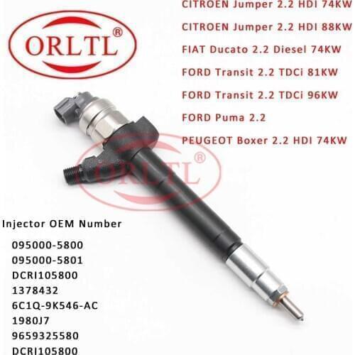 095000-5800 Common Rail Injector Nozzle 0950005800 Diesel Fuel Sprayer 6C1Q-9K546-AC 095000 5800 For CITROEN Jumper 2.2 HDI