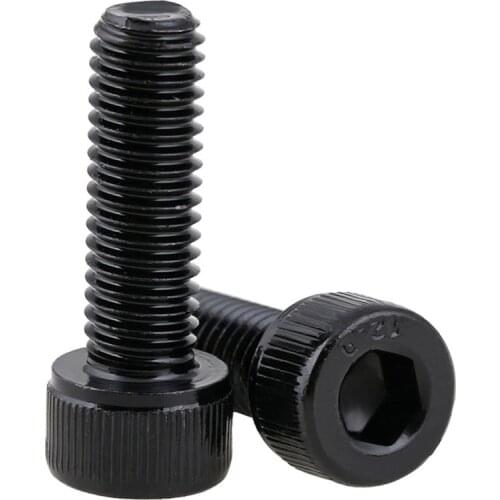 1/2/5Pcs DIN912 12.9 Carbon Steel Cup Head Hexagonal Reverse Thread Screws M5 M6 M8-M12 Black Left Tooth Bolt Anti-tooth Screw