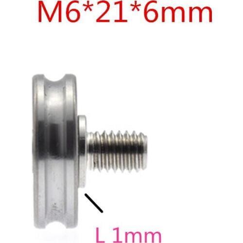1pcs 6*21*6mm M6*21*6mm 626 bearings, U grooved roller with groove, conductor groove wheel, 3 mm diameter track wheel